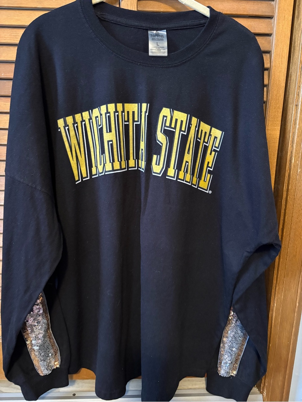 Wichita State Black Sweatshirt with Gold Lettering